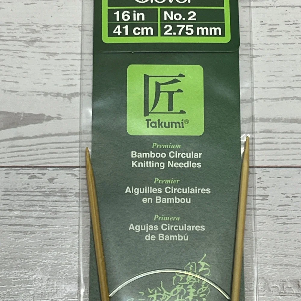 Clover Takumi Bamboo Circular Knitting Needles 16in No 2 2.75mm 3016/16-2